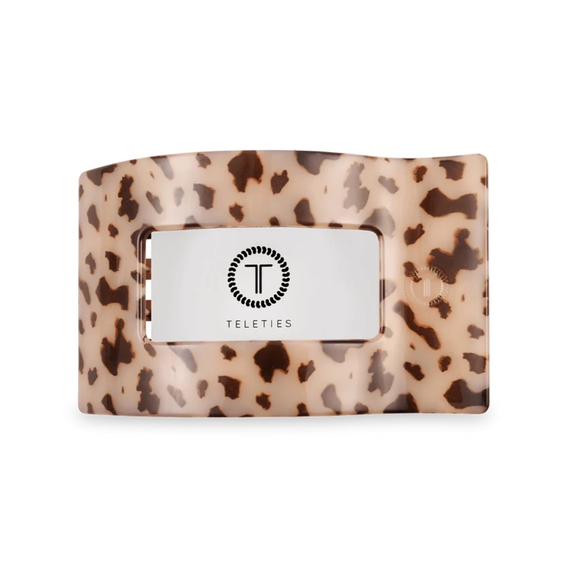 Teleties Flat Rectangle Clips -Blonde Tortoise