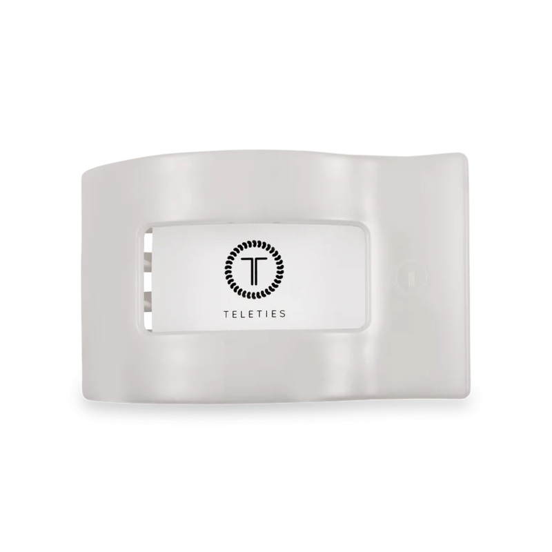 Teleties Flat Rectangle Clips -Coconut White