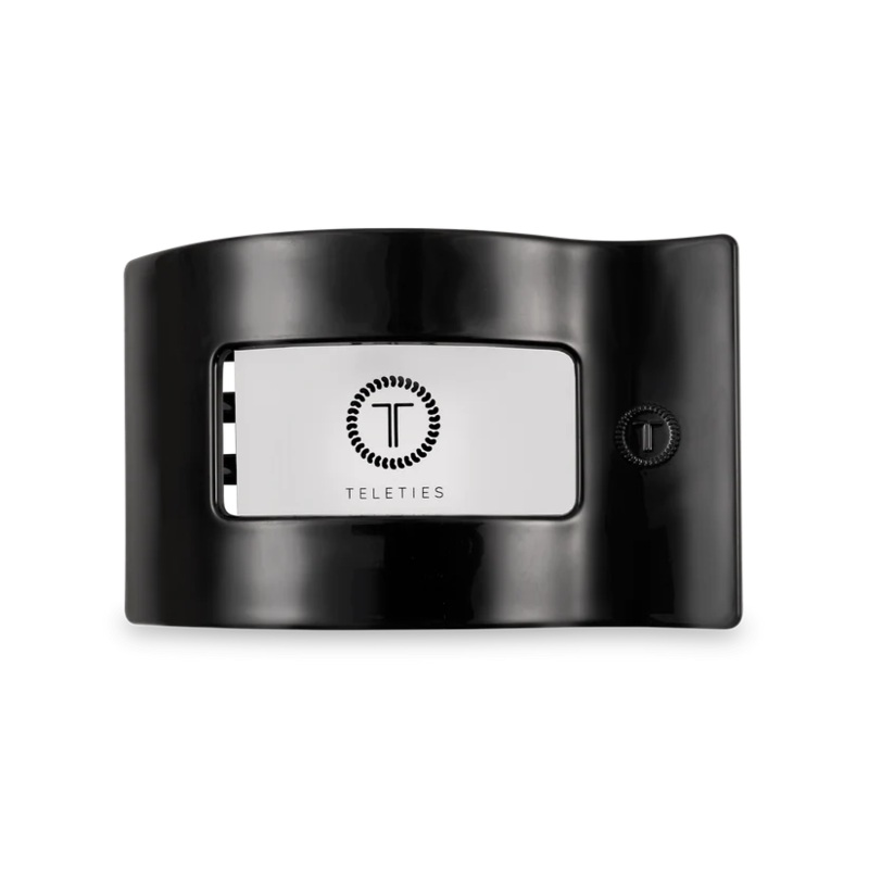 Teleties Flat Rectangle Clips -Jet Black