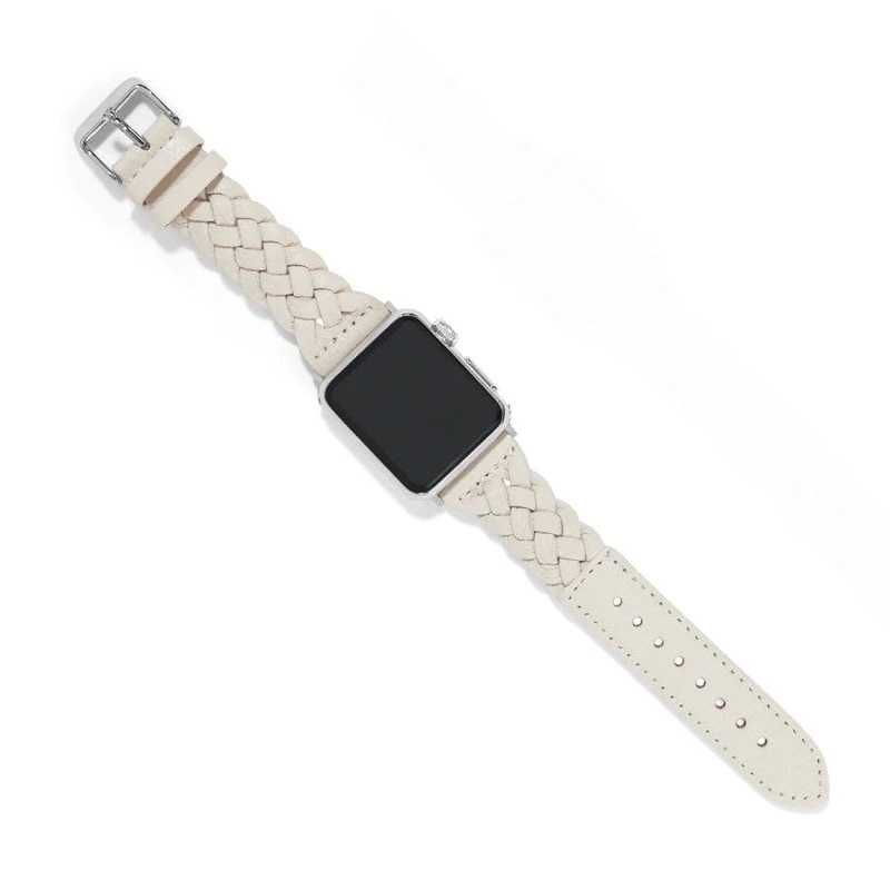 Brighton Sutton Braided Leather Watch Band -Shoe White