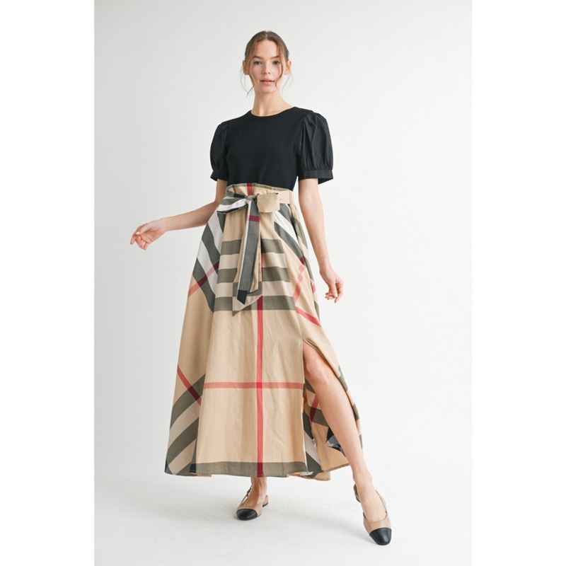Jod Black & Taupe Plaid Dress|Sm|Med|Lg