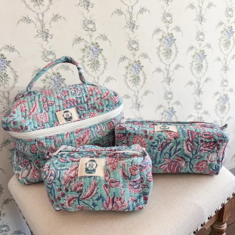 Lilac Quilted Cosmetic Bags|Small|Medium|Large|Train Case