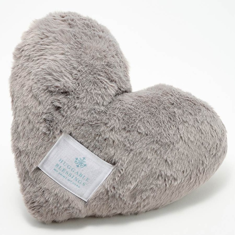 Huggable Prayer Pillow -Gray Heart