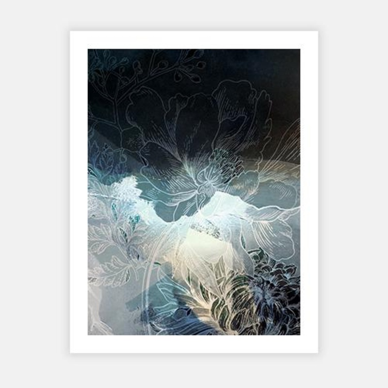 Burgeon II|C – 400 x 500|D – 500 x 600|E – 600 x 760|F – 760 x 1000|G – 1000 x 1300|Matt Photographic Paper|Canvas|None|Black|White|Scandi