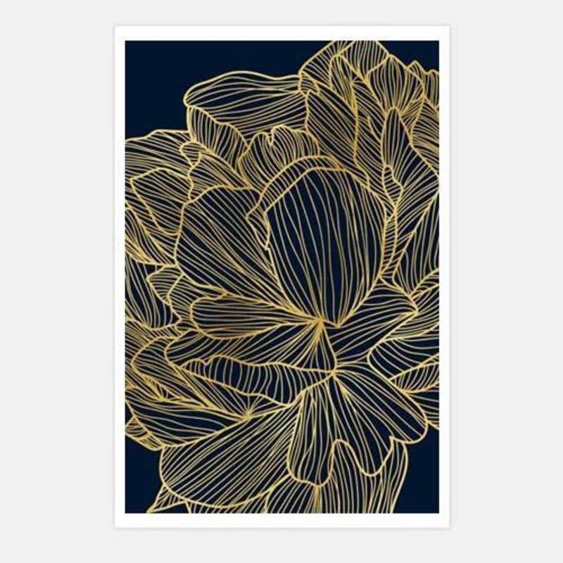 floret-navy|C – 400 x 500|D – 500 x 600|E – 600 x 760|F – 760 x 1000|G – 1000 x 1300|Matt Photographic Paper|Canvas|None|Black|White|Scandi