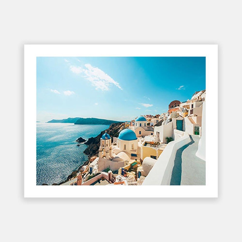 Oia Santorini Greece|C – 400 x 500|D – 500 x 600|E – 600 x 760|F – 760 x 1000|G – 1000 x 1300|Matt Photographic Paper|Canvas|None|Black|White|Scandi