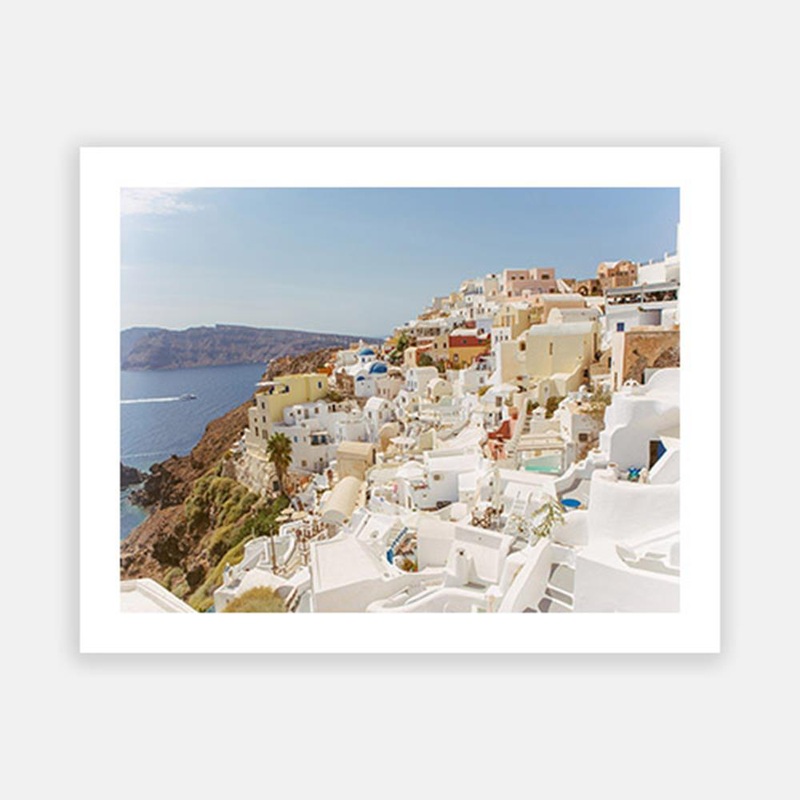 Santorini|C – 400 x 500|D – 500 x 600|E – 600 x 760|F – 760 x 1000|G – 1000 x 1300|Matt Photographic Paper|Canvas|None|White|Black|Scandi