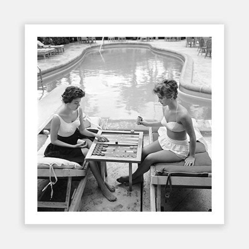 Backgammon By The Pool|C – 380 x 380|D – 490 x 490|E – 560 x 560|F – 710 x 710|G – 965 x 965|Photographic Paper|Canvas|None|White|Black|Scandi