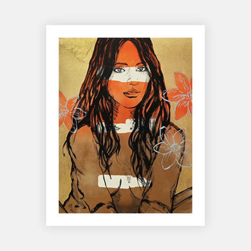 Nude With Flowers (Gold Leaf)|F – 800 x 1000|Rag Paper|None|White|Black|Scandi