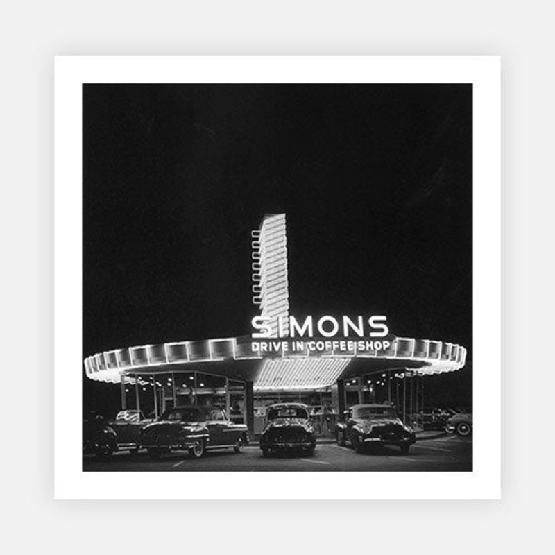 Simon’s Drive-In Restaurant|B – 290 x 290|C – 380 x 380|D – 490 x 490|Photographic Paper|None|White|Black|Scandi