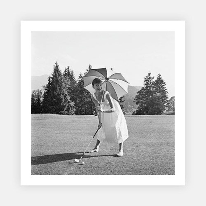 Golfing Hepburn|C – 380 x 380|D – 490 x 490|Photographic Paper|None|White|Black|Scandi