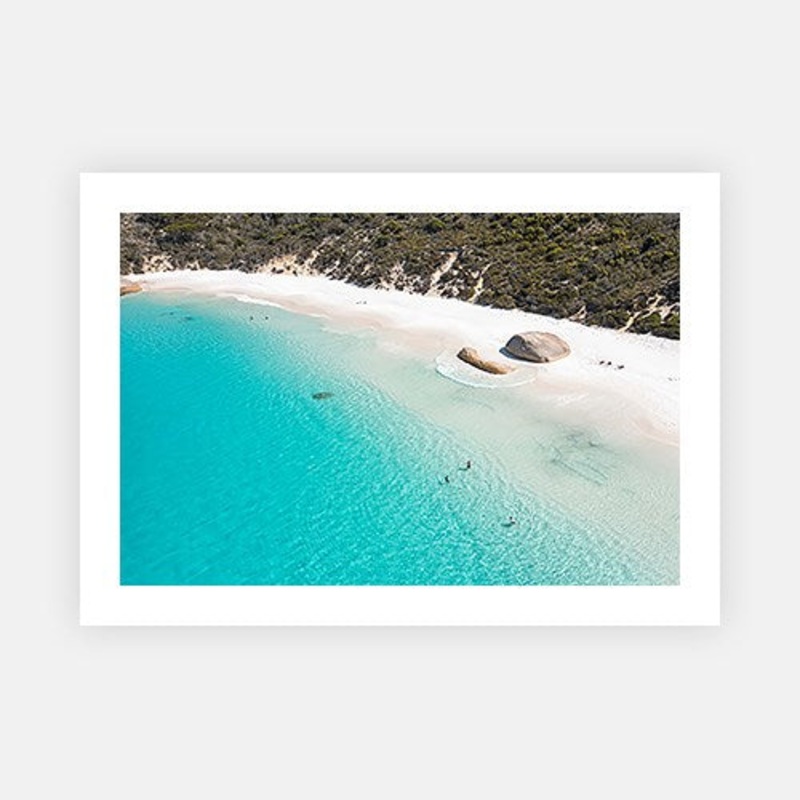 Little Beach Drone Shot|E – 500 x 760|F – 660 x 1000|G – 850 x 1300|Photographic Paper|Rag Paper|Canvas|None|White|Black|Scandi