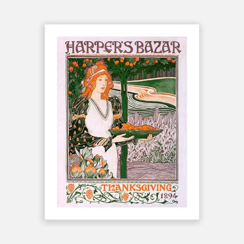 Art Nouveau – Thanksgiving|C – 400 x 500|D – 500 x 600|E – 600 x 760|F – 760 x 1000|G – 1000 x 1300|Matt Photographic Paper|Canvas|None|White|Black|Scandi