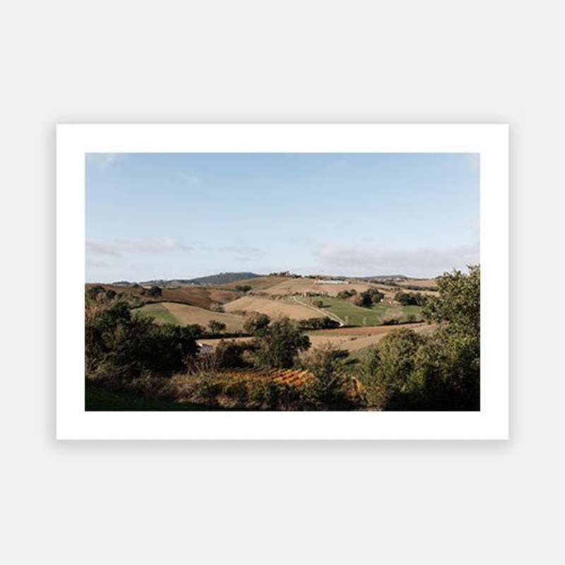 Hills of Tuscany|E – 500 x 760|F – 660 x 1000|G – 850 x 1300|Photographic Paper|Rag Paper|Canvas|None|White|Black|Scandi