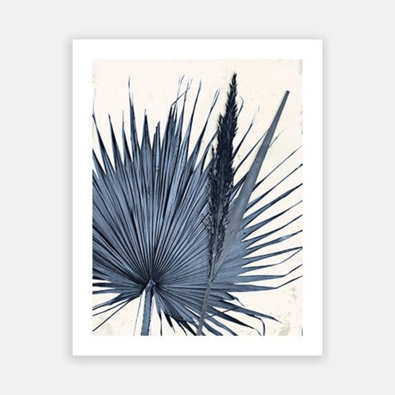 Indigo Leaves 01|C – 400 x 500|D – 500 x 600|E – 600 x 760|F – 760 x 1000|G – 1000 x 1300|Matt Photographic Paper|Canvas|None|White|Black|Scandi