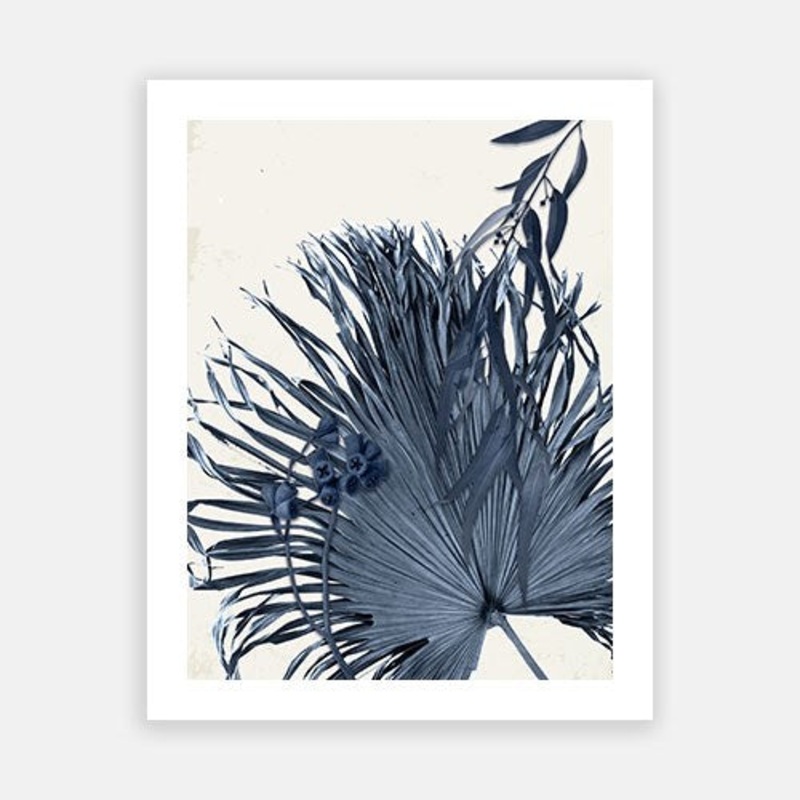 Indigo Leaves 02|C – 400 x 500|D – 500 x 600|E – 600 x 760|F – 760 x 1000|G – 1000 x 1300|Matt Photographic Paper|Canvas|None|White|Black|Scandi