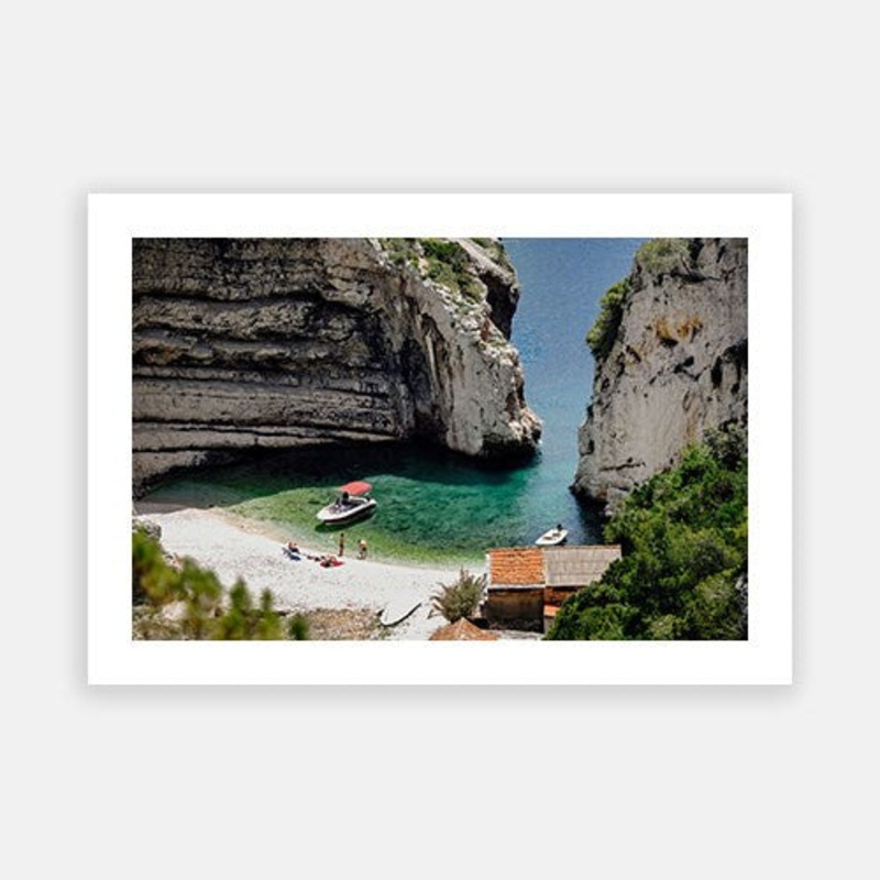 Stiniva Stowaway Croatia|E – 500 x 760|F – 660 x 1000|G – 850 x 1300|Photographic Paper|Rag Paper|Canvas|None|White|Black|Scandi