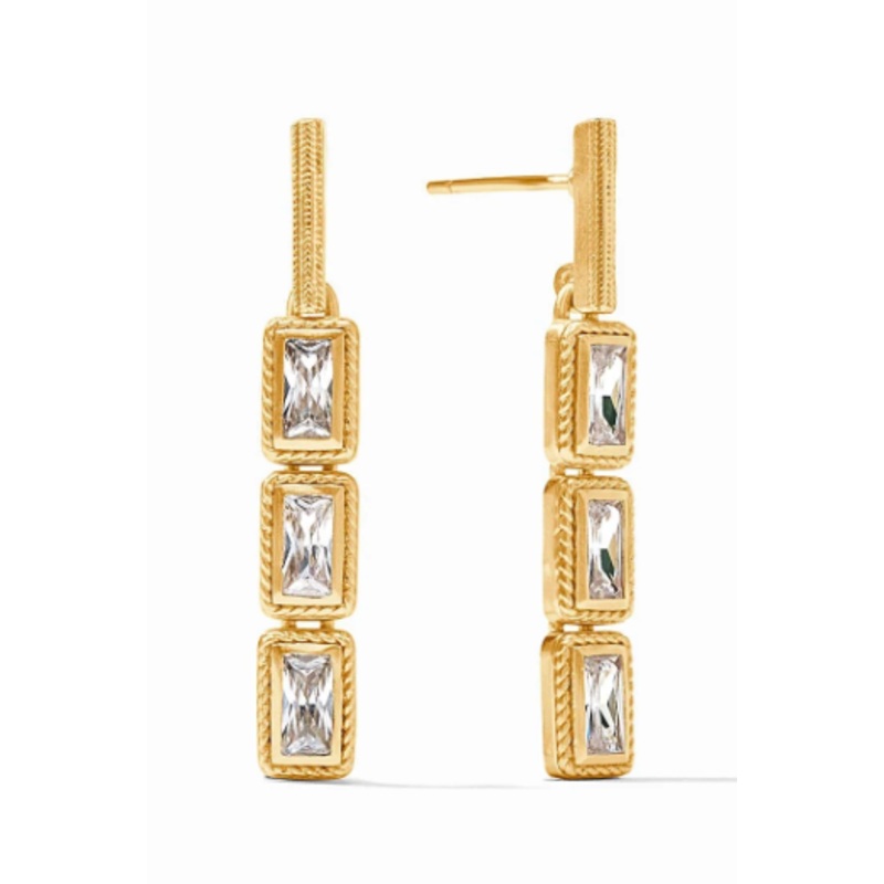 Julie Vos Baguette Tier Earring CZ