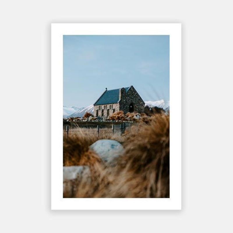 Tekapo Chapel|E – 500 x 760|F – 660 x 1000|G – 850 x 1300|Photographic Paper|Rag Paper|Canvas|None|White|Black|Scandi