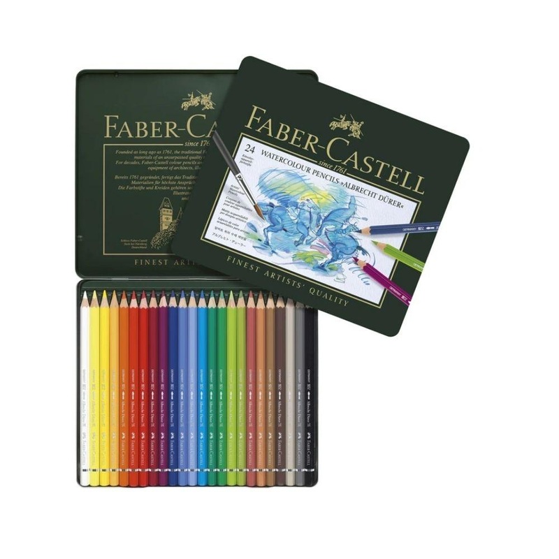 24   FABER CASTELL Albrecht Drer Artists Watercolor Pencils – Tin of 24