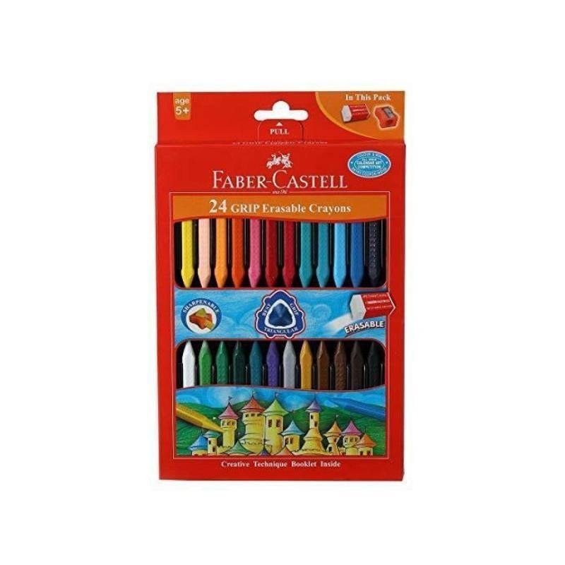 24     +  +    FABER CASTELL Grip Erasable Crayons + Eraser + Sharpener