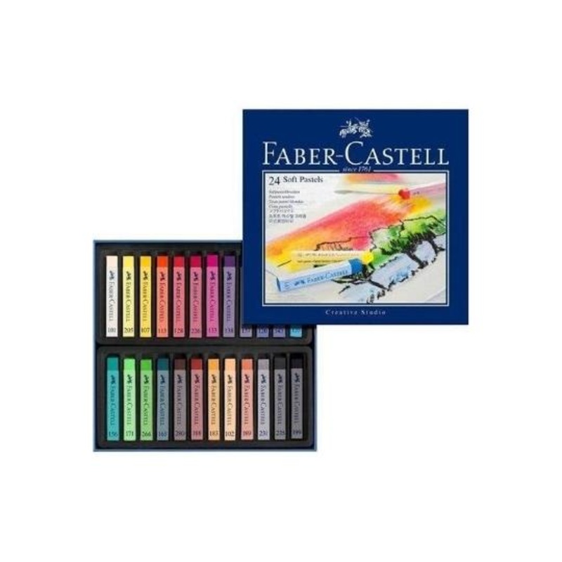 24    FABER CASTELL Soft Pastels Cardboard wallet of 24