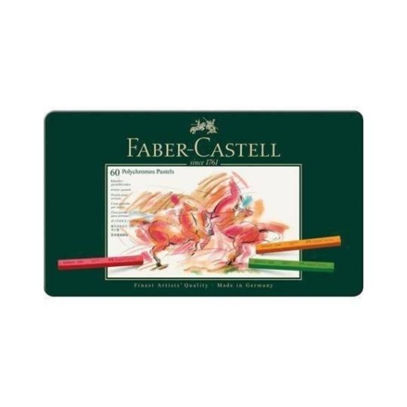 60   FABER CASTELL Polychromos Artists Pastel Crayons Tin of 60