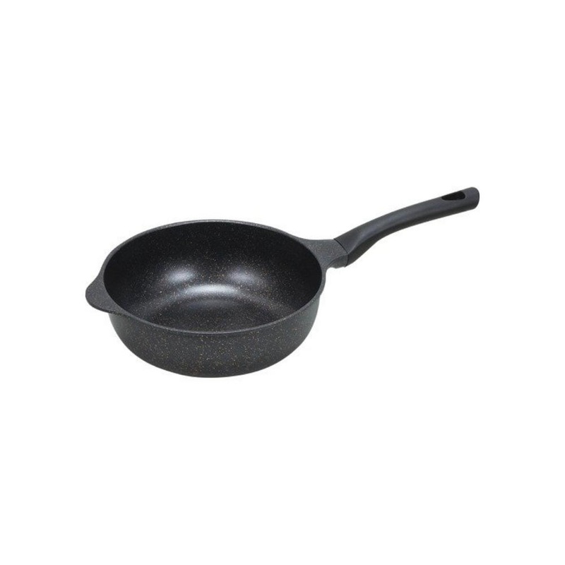 Pearl Metal Gold Marble Diamond Coat Deep Frying Pan