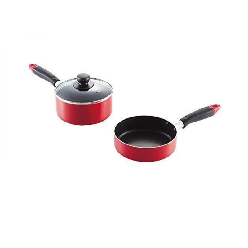 Pearl Metal Non-Stick Frying Pan Pot Glass Lid set