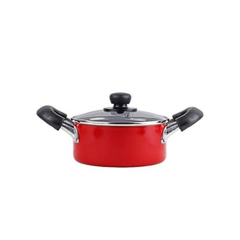 Pearl Non-Stick Double Handle Mini Pot With Glass Lid