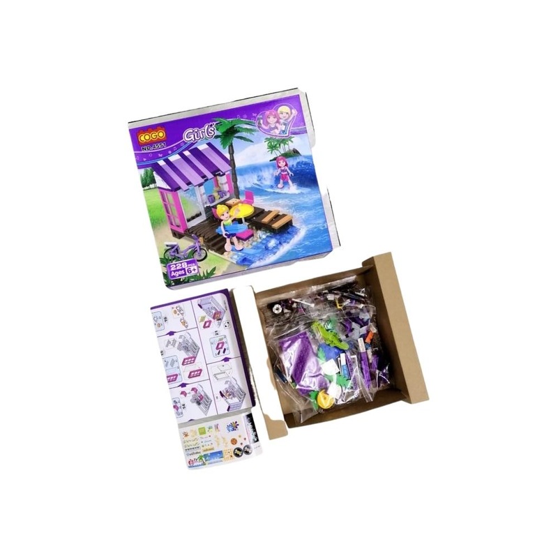 Plastic cubes in an educational cartoon box Barbie Coast