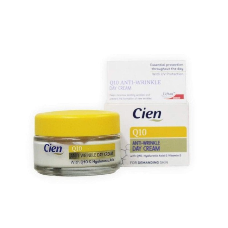 Cien Anti-Wrinkle Anti-Age Day Cream with Q10 and Vitamin E with UV Filter 50 ml