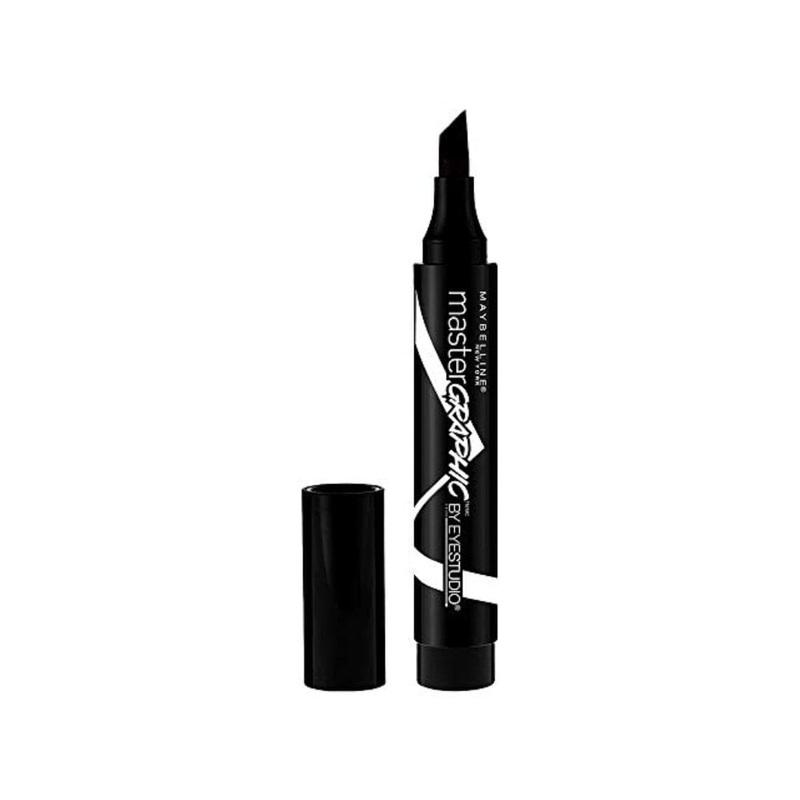 Maybelline New York Eye Studio Master Graphic Liquid Eyeliner, Striking Black, 0.084 Fluid Ounce