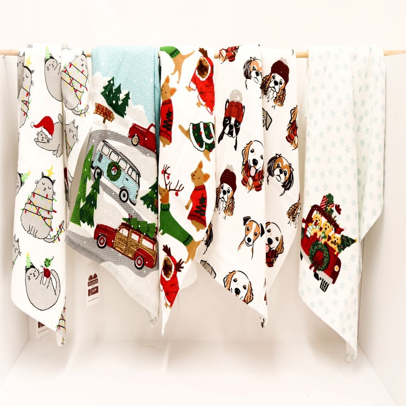 Christmas Tea towels|Cats & Christmas|Trees & Van|Dogs & Christmas|Dog’s & scarf’s|Car & dogs