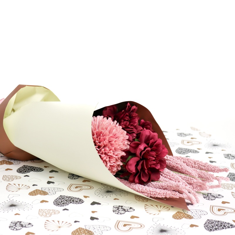 Wrapped Single flowers Small|Black|Pink|Red|Gold / cream|yellow/orange