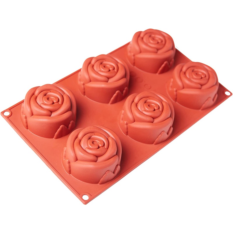 3315 – 6 Cavity Rose Flower Shape Soap Making Silicone Mould