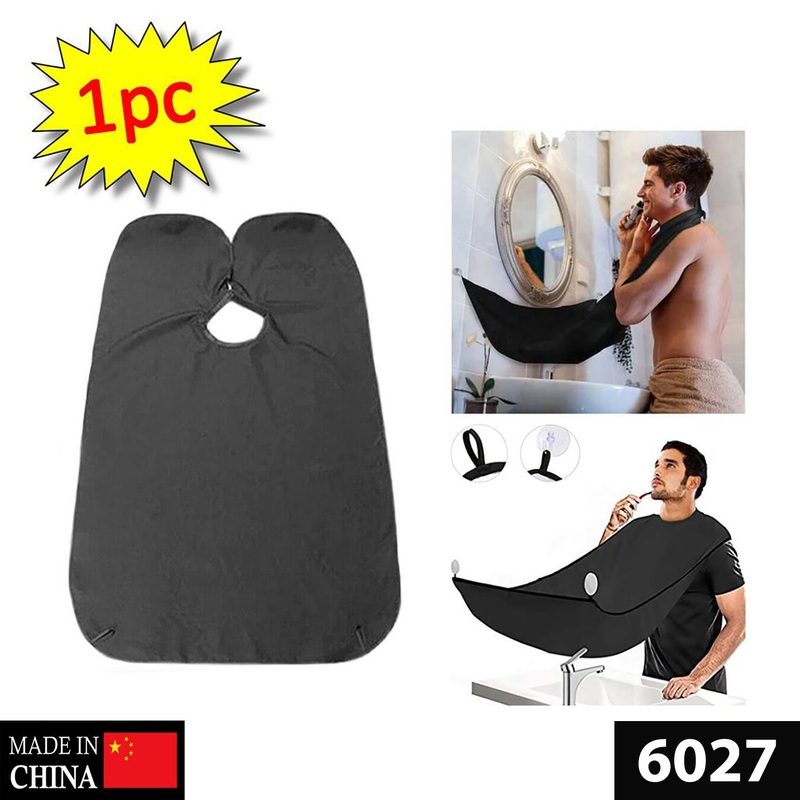 6027 Black Beard Apron Hair Clippings Catcher Grooming Bib