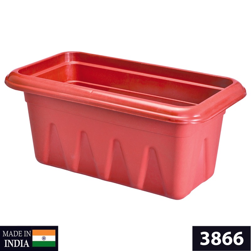 3866 Garden Heavy Plastic Planter Pot/Gamla -18×10 Inch (Brown, rectangle pack of 1 )