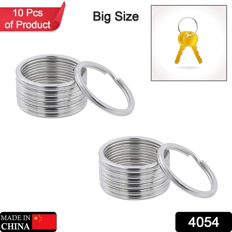 4054 Key Rings Stainless Steel Double For Key chain & Jewellery Use ( 10 pcs )