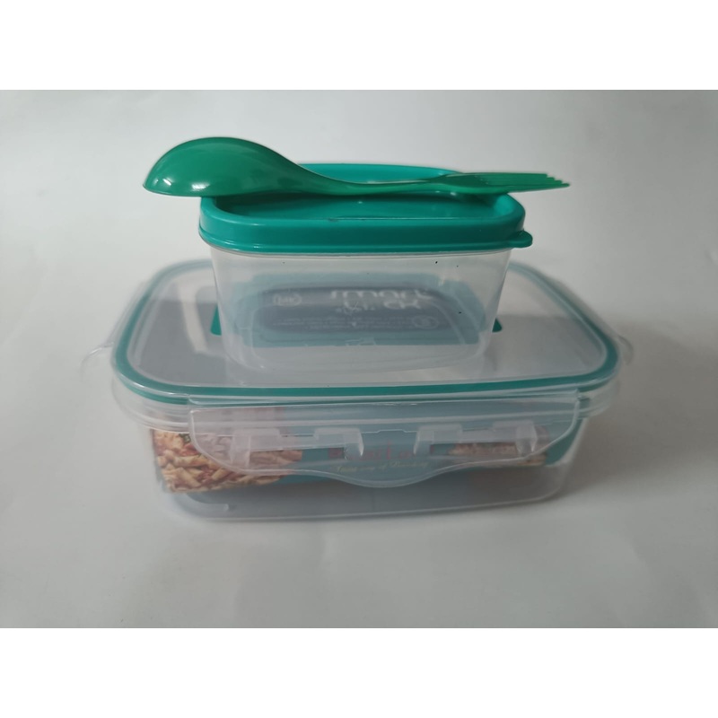 3837 Locked Container Plastic Lunch Box With Spoon (600)
