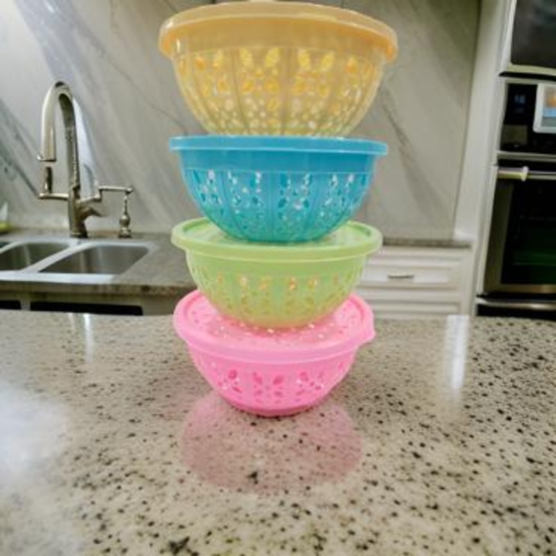 3509 Plastic Multipurpose Baskets For  Kitchen Storage Kothmir Basket – Multicolor -1pcs