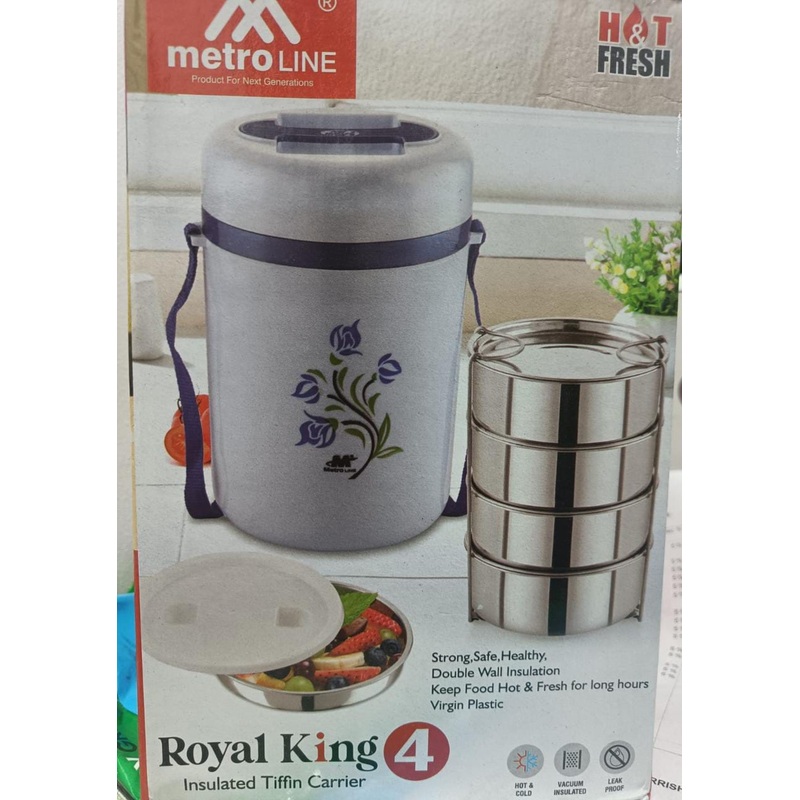 3517 Premium Insulated Double Walled Stainless Steel 4 Layer Lunch Box