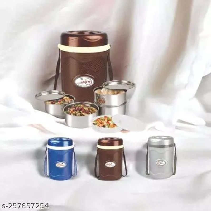 3537 Stainless Steel Insulated lunch 4 carrier