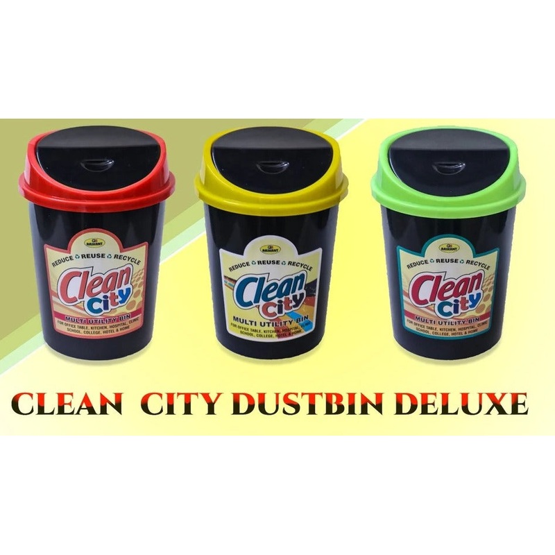 3637 Plastic Clean City Dustbin Deluxe – (1 PCS)