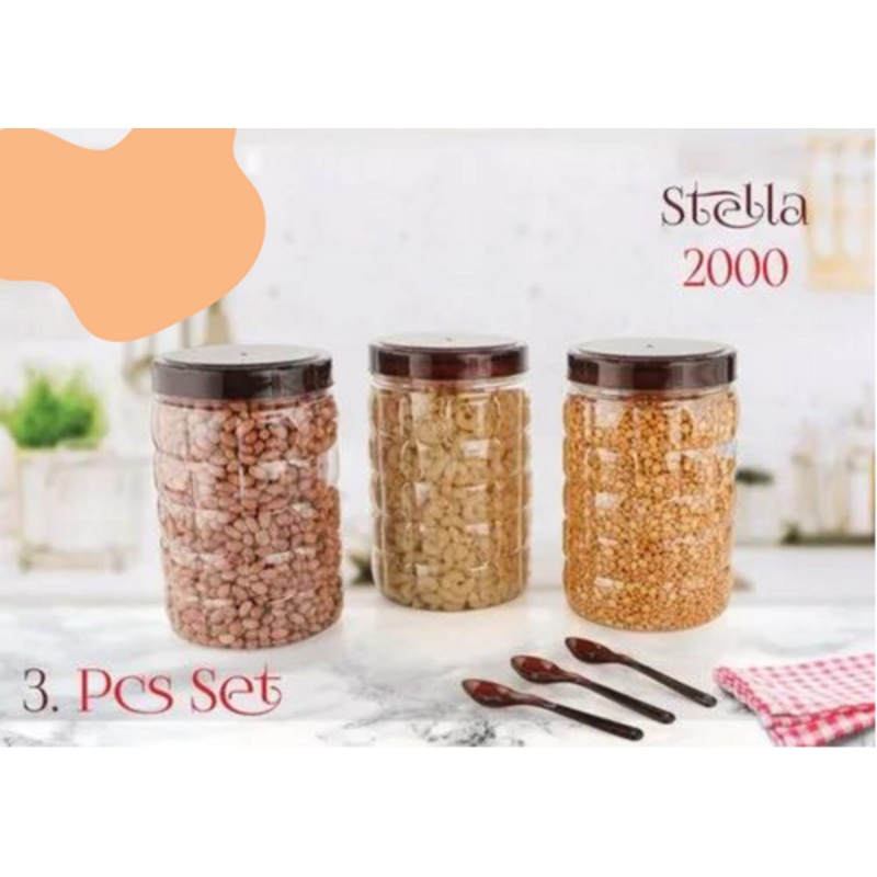 3638 Stella Airtight Container Set, Plastic Grocery Container, set of 3, 2000ml