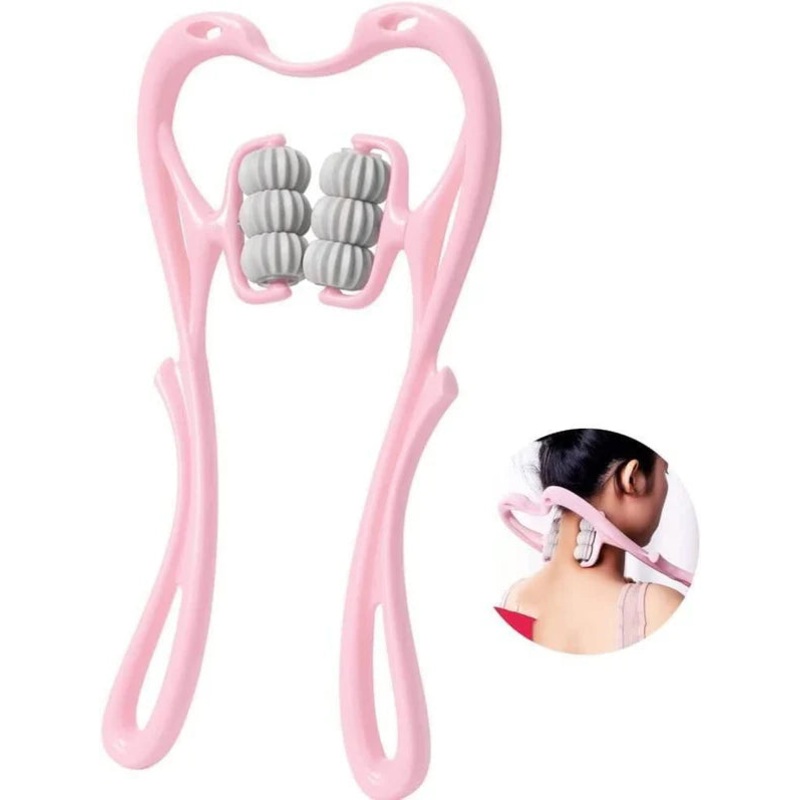 6593A 6 Wheel Dual Pressure Point Cervical Neck Massager WOMEN (1PC)