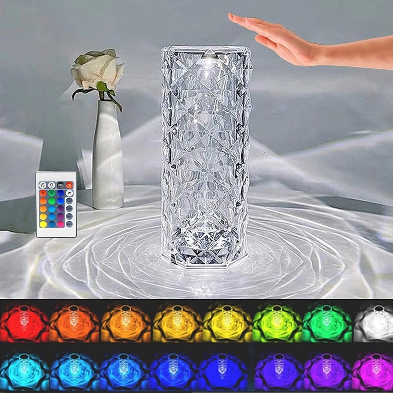 6604 Crystal Table Lamp RGB Color Changing Night Light