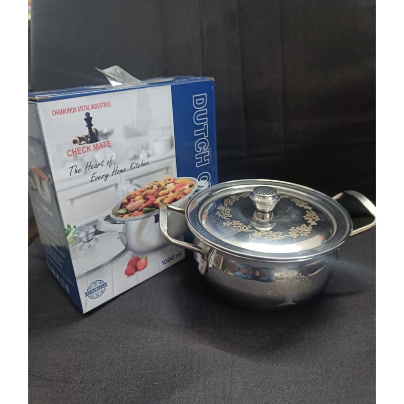 3569 Stainless Steel Induction Bottom Dutch Oven with Steel Lid – 1000 ML