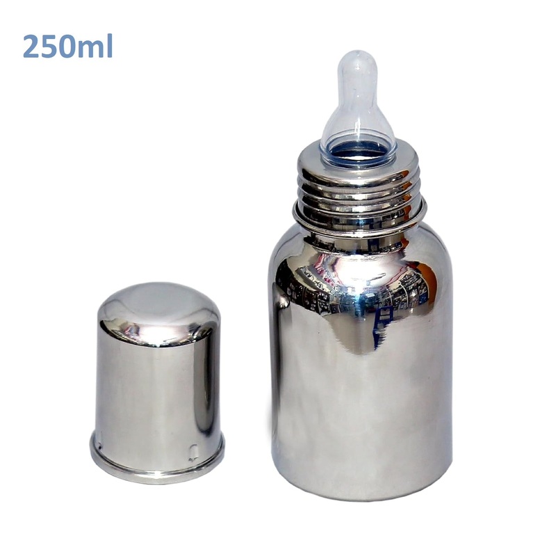 3782 BabyCare Stainless Steel Infant Baby Feeding Bottle | Milk Bottle for New Born Baby – Capacity 250ml – Joint Less 304 Grade