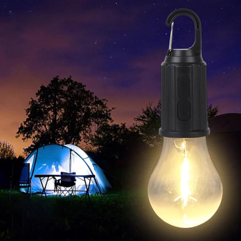 12658 RECHARGEABLE CAMPING LIGHTS FOR TENTS LED CAMPING TENT LANTERN 3 LIGHTING MODES TENT LAMP PORTABLE EMERGENCY CAMPING LIGHTS WITH CLIP HOOK FOR CAMPING HIKING FISHING, BACKPACKING (1 PC)